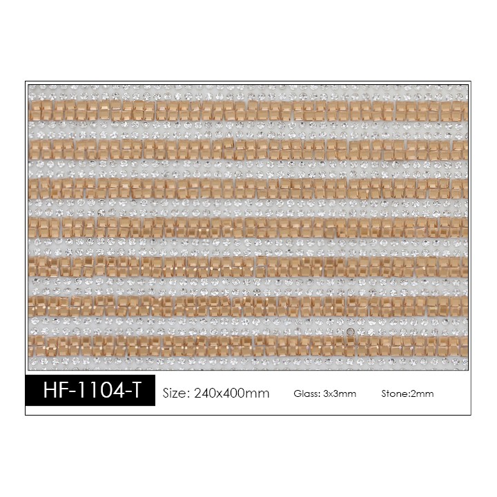 Pedrería con Estilo HF-1104-T aplicación a base de calor.