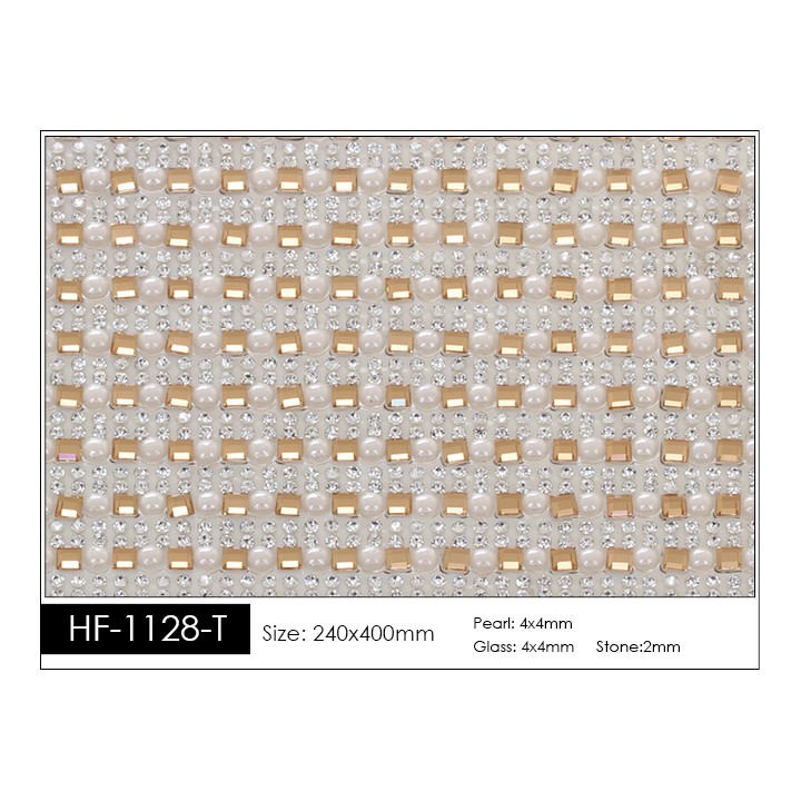 Pedrería con Estilo HF-1128-T aplicación a base de calor.