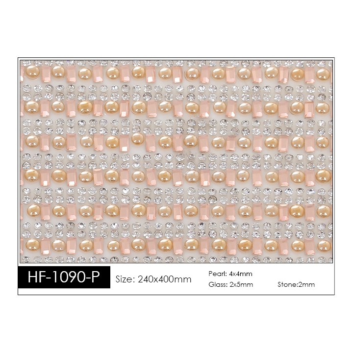 Pedrería con Estilo HF-1090-P aplicación a base de calor.