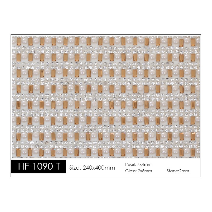 Pedrería con Estilo HF-1090-T aplicación a base de calor.