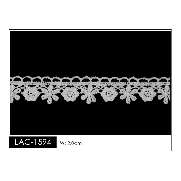 Guipur LAC-1594 Encaje en Fibra de Leche: Escalera, Estrella y Rombos