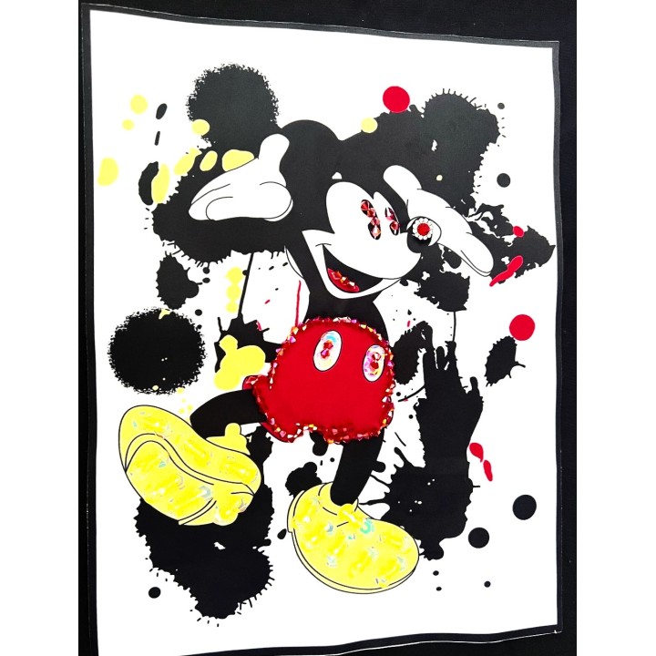 Parche decorado MAC-PAT-1150 con lentejuelas, perlas y barbas.