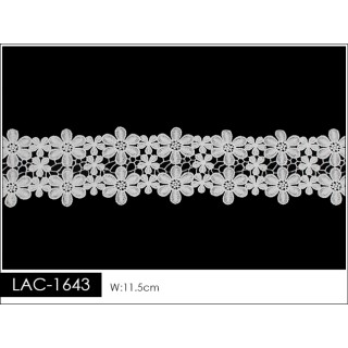 Guipur LAC-1643 Encaje en Fibra de Leche: Escalera, Estrella y Rombos