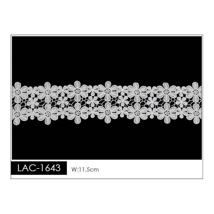 Guipur LAC-1643 Encaje en Fibra de Leche: Escalera, Estrella y Rombos