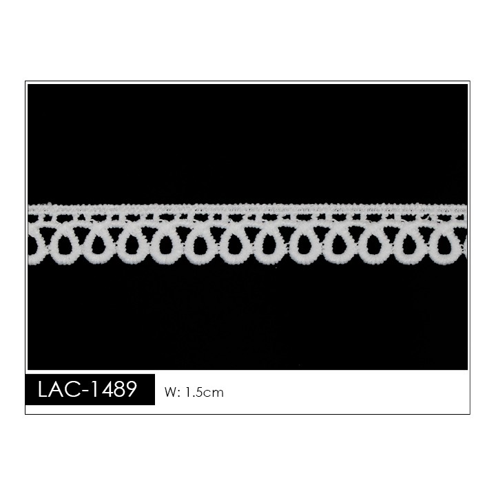 Guipur LAC-1489 Encaje en Fibra de Leche: Escalera, Estrella y Rombos