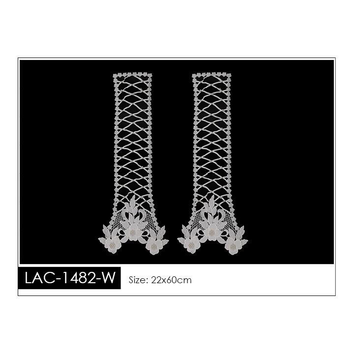 Guipur Manga LAC-1482-W. Elegancia en Fibra de Leche - Flores, Abanico