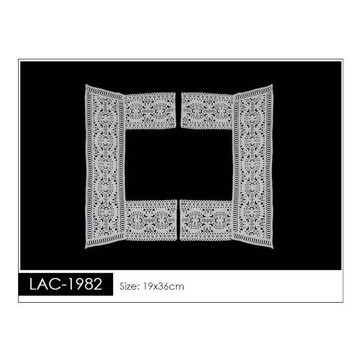 Cuello GuipurLAC-1982 de Fibra de Leche- Espigas, Perlas y Picos