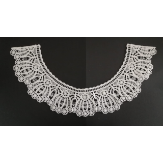 Cuello GuipurLAC-2091 de Fibra de Leche- Espigas, Perlas y Picos