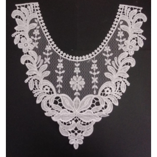 Cuello GuipurLAC-2093 de Fibra de Leche- Espigas, Perlas y Picos