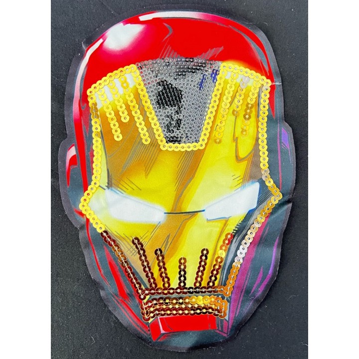 Parche decorado MAC-PAT-1092 con lentejuelas, perlas y barbas.