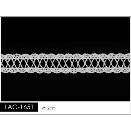 Guipur en Tira LAC-1651 Encaje en Fibra de Leche: Escalera, Estrella y Rombos