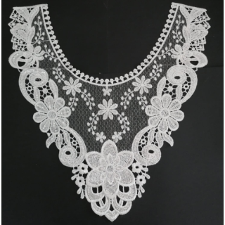 Cuello GuipurLAC-2096 de Fibra de Leche- Espigas, Perlas y Picos