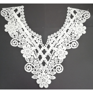 Cuello GuipurLAC-2089 de Fibra de Leche- Espigas, Perlas y Picos