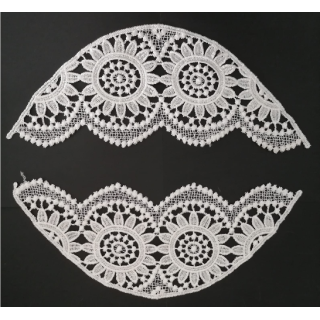 Guipur Manga LAC-2081. Elegancia en Fibra de Leche - Flores, Abanico