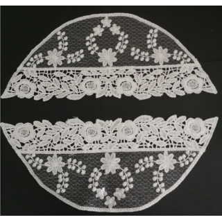 Guipur Manga LAC-2084. Elegancia en Fibra de Leche - Flores, Abanico