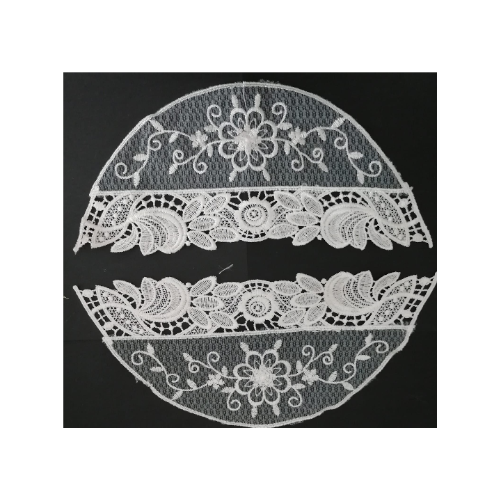 Guipur Manga LAC-2086. Elegancia en Fibra de Leche - Flores, Abanico