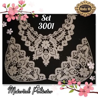 Cuello GuipurLAC-3001 de Fibra de Leche- Espigas, Perlas y Picos
