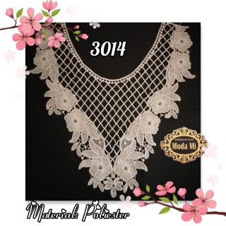 Cuello GuipurLAC-3014 de Fibra de Leche- Espigas, Perlas y Picos