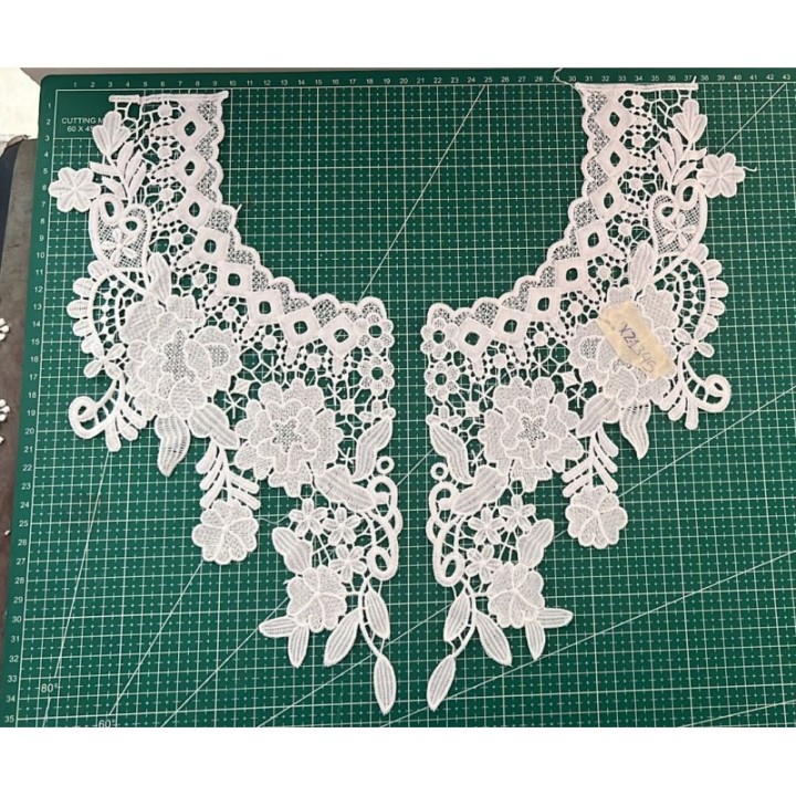 Guipur MAC-1048 Encaje en Fibra de Leche: Escalera, Estrella y Rombos