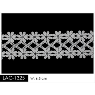 Guipur LAC-1325 Encaje en Fibra de Leche: Escalera, Estrella y Rombos