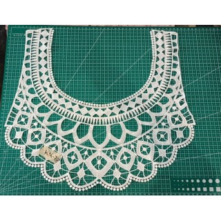 Guipur MAC-1076-W Encaje en Fibra de Leche: Escalera, Estrella y Rombos