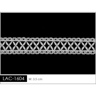 Guipur LAC-1604 Encaje en Fibra de Leche: Escalera, Estrella y Rombos