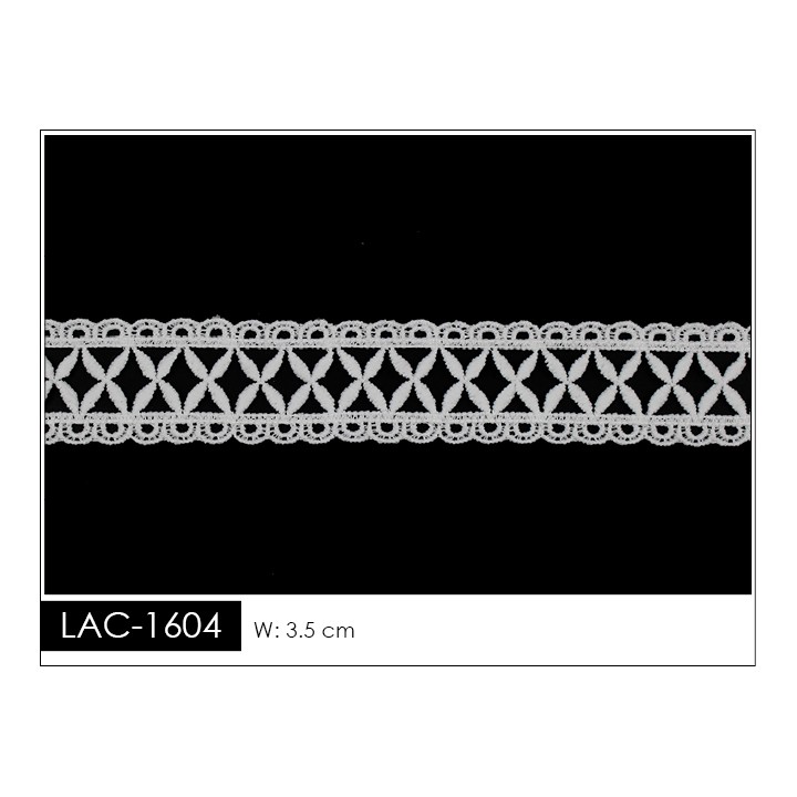 Guipur LAC-1604 Encaje en Fibra de Leche: Escalera, Estrella y Rombos