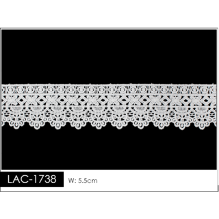 Guipur LAC-1738 Encaje en Fibra de Leche: Escalera, Estrella y Rombos