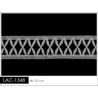 Guipur LAC-1348 Encaje en Fibra de Leche: Escalera, Estrella y Rombos