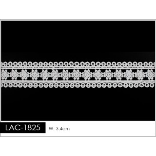 Guipur LAC-1825 Encaje en Fibra de Leche: Escalera, Estrella y Rombos