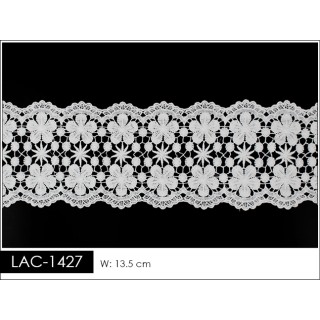 Guipur LAC-1427 Encaje en Fibra de Leche: Escalera, Estrella y Rombos