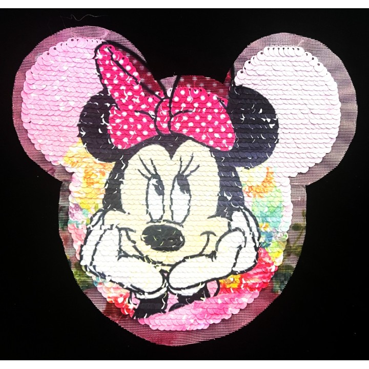 Parche decorado MAC-PAT-1212 con lentejuelas, perlas y barbas.