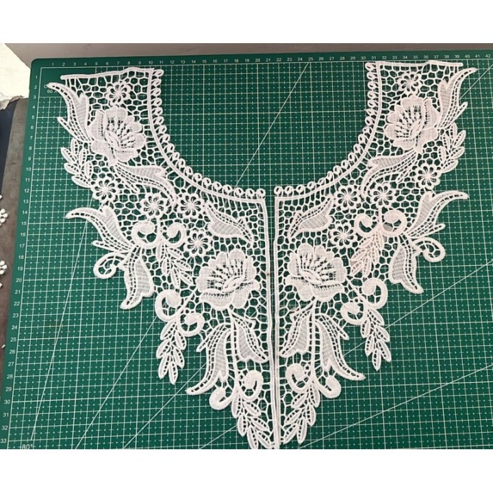 Guipur MAC-1050 Encaje en Fibra de Leche: Escalera, Estrella y Rombos